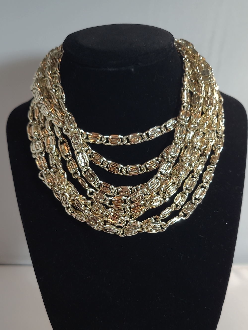 Vintage 1980s  Statement Necklace Long Chain
